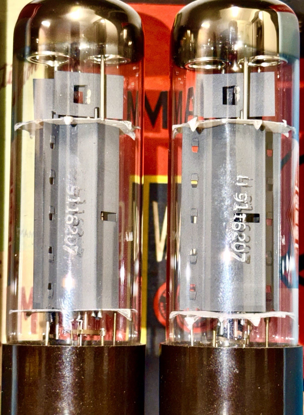 MATCHED PAIR ORIGINAL TELEFUNKEN GERMANY EL34 OO GETTER TUBES TESTED NOS & MATCH
