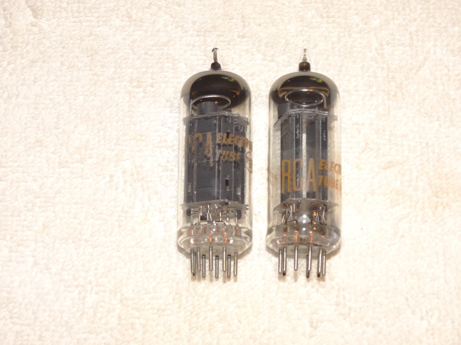 2 x 12BH7A RCA Tubes*Black Plates-O*Tested Strong*1950’s*#21