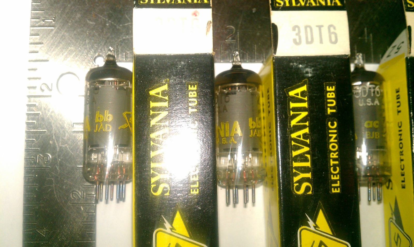5 NOS 3DT6 Vacuum Pentode Tubes 3 Sylvania 1 Selectron 1 RCA 3DT6A All Tested