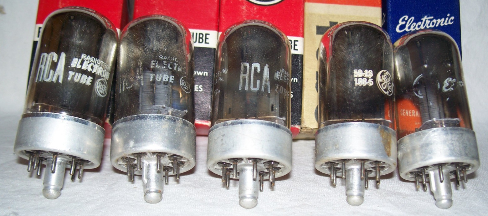 Lot of (5) 7AF7 tubes in boxes,radio,amp,loctal,loktal,locktal,dual triode,NOS