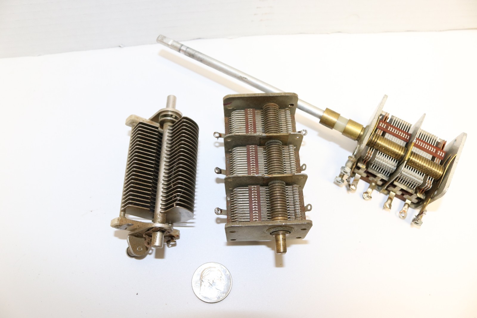 SET OF 3 – DRAKE TR‑4C – AIR‑VARIABLE CAPACITORS — ORIGINAL TRW & JOHNSON PARTS