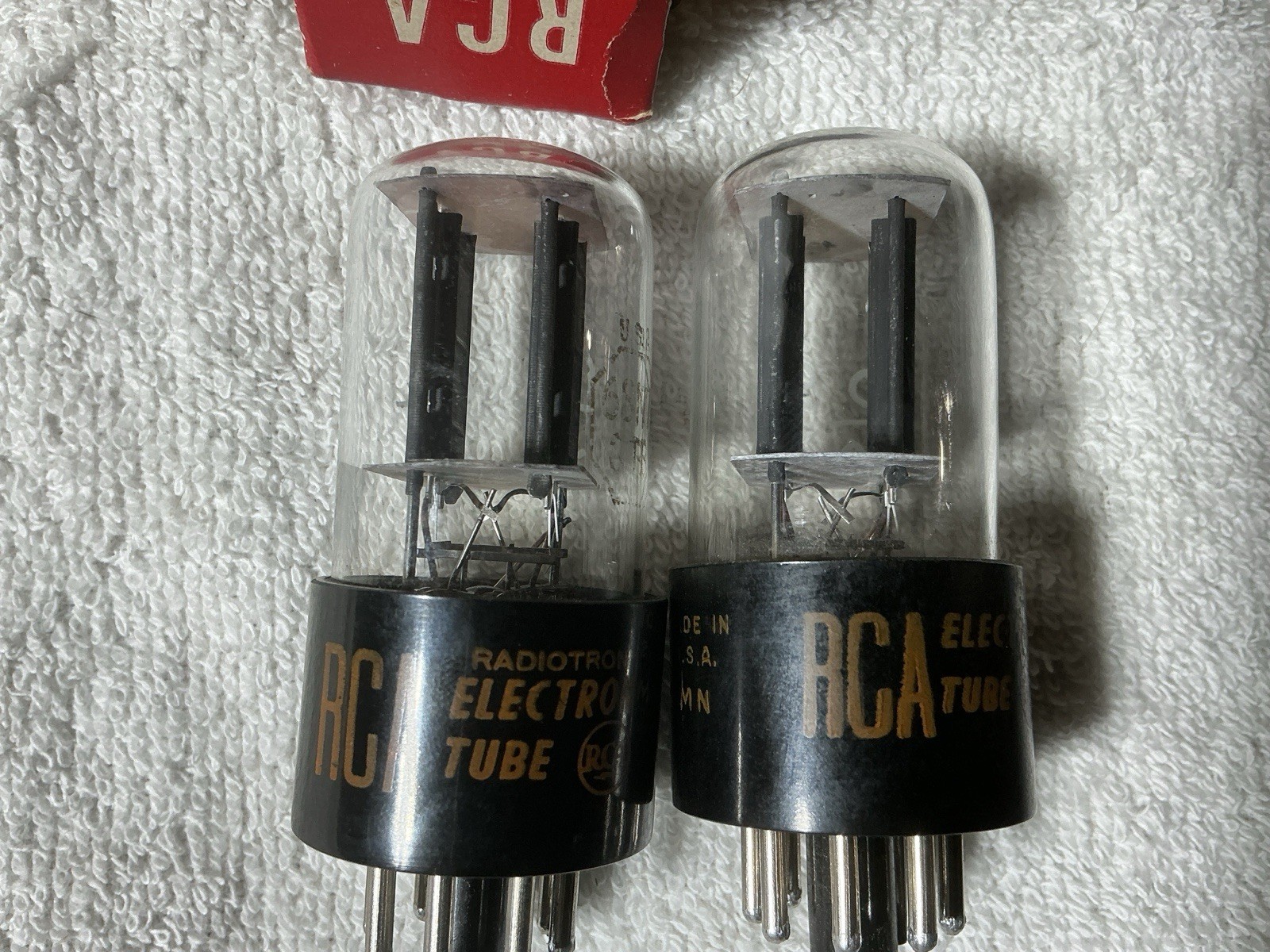 Pair Of RCA 6SN7GTB Vacuum Tubes 2 Hole Black Plate TV-7 Tested NOS 1960’s