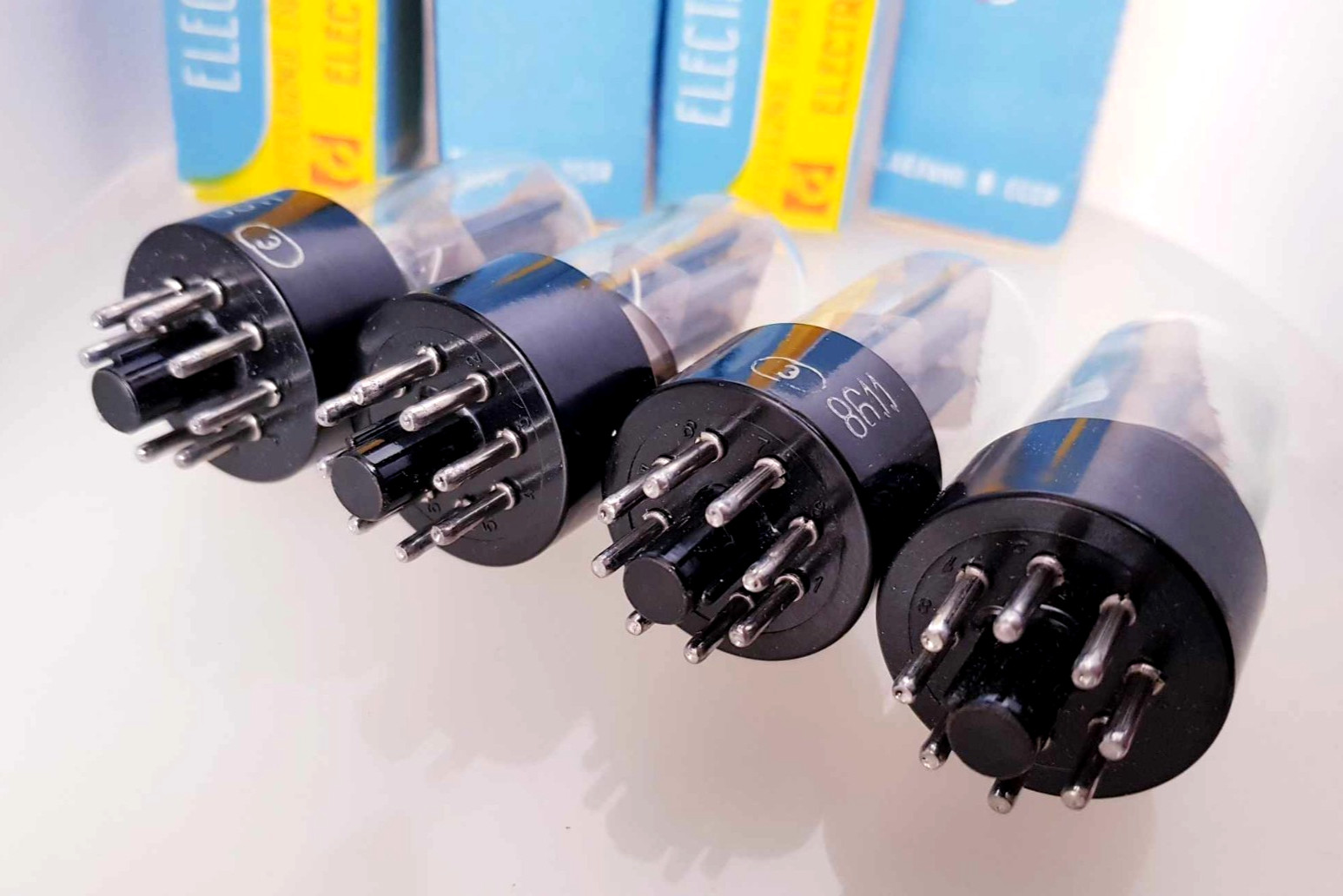 4 x 6N8S MATCHED QUAD 1986y Double Triode Tubes 6SN7, 1578, ECC32 NEW BOX