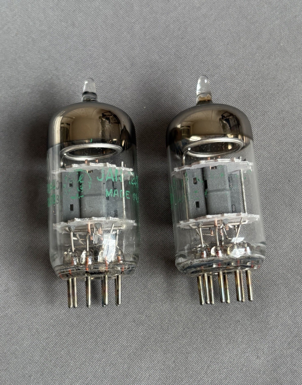 Pair of GE JAN 12AT7WC 6201 Tubes General Electric