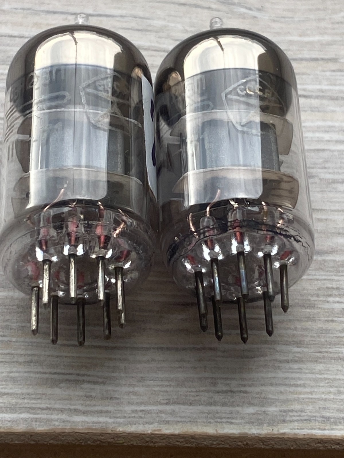 6N23P 1971 VOSKHOD MATHED PAIR getter on a wire gold grid TEST NEW /E88CC 6922