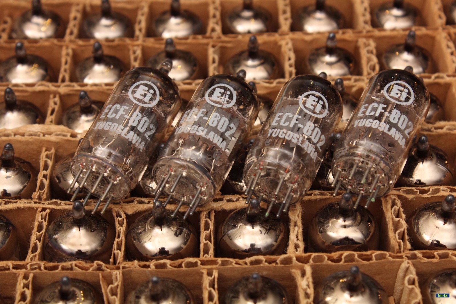 EI ECF802 ( 6JW8 ) Yugoslavia MATCHED QUAD – 6U8 6GH8 6EA8 – 7199 with adapter
