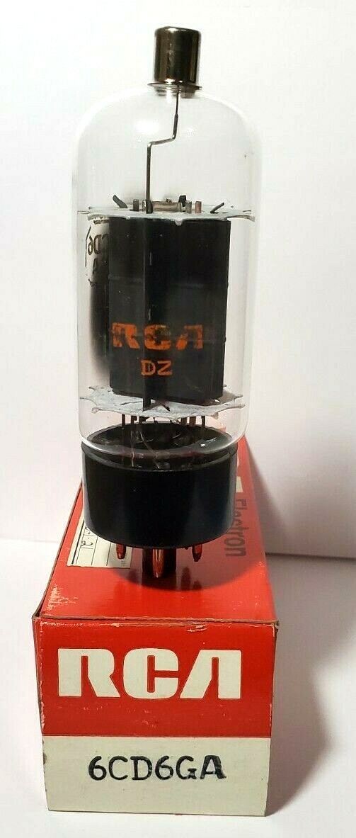 1 RCA 6CD6 GA Black Plate Vacuum Tube Tested NOS On Calibrated TV 7 !!