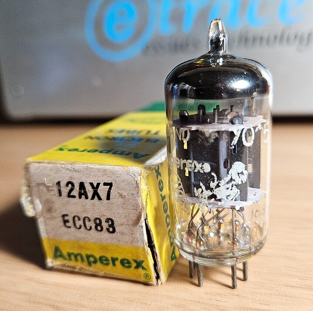 AMPEREX BUGLE BOY 12AX7 ECC83 VINTAGE TUBE HOLLAND NOS NIB eTRACER (1960) #38