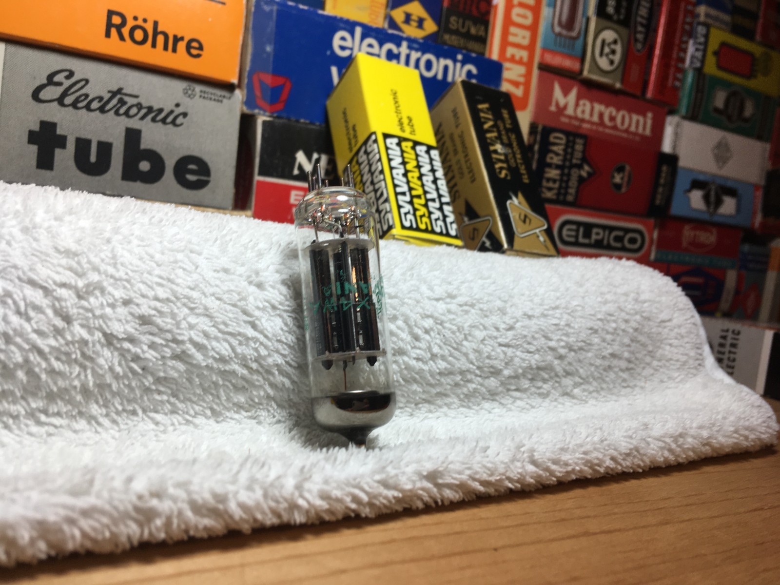 1x NOS Vintage Sylvania 6X4WA RectifierTube /MilitarySelected /BlackPlate Edtn