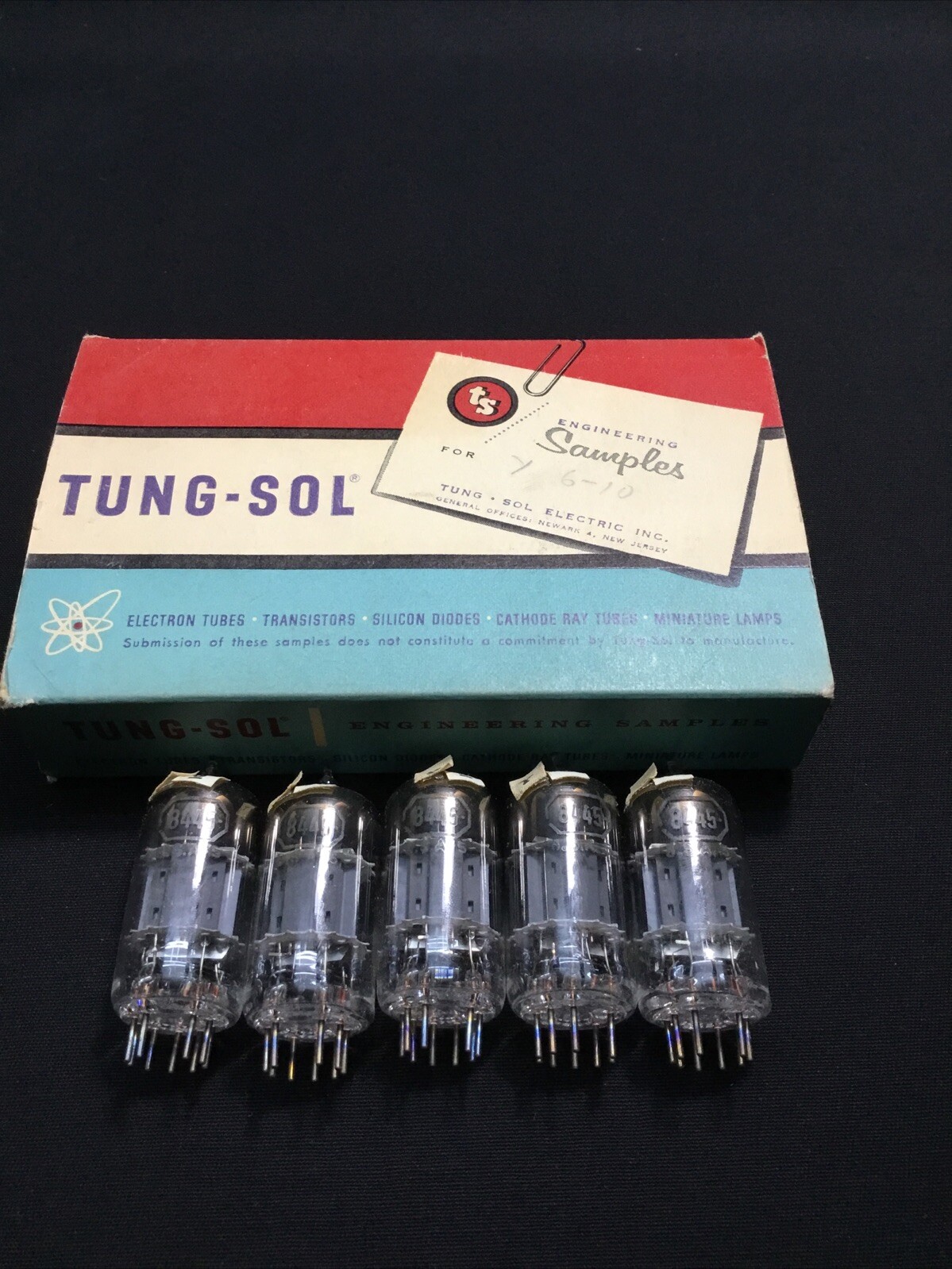 (5) NOS TUNG SOL 8445 Engineering Sample TRIODE PENTODE Vacuum Tubes E.7778