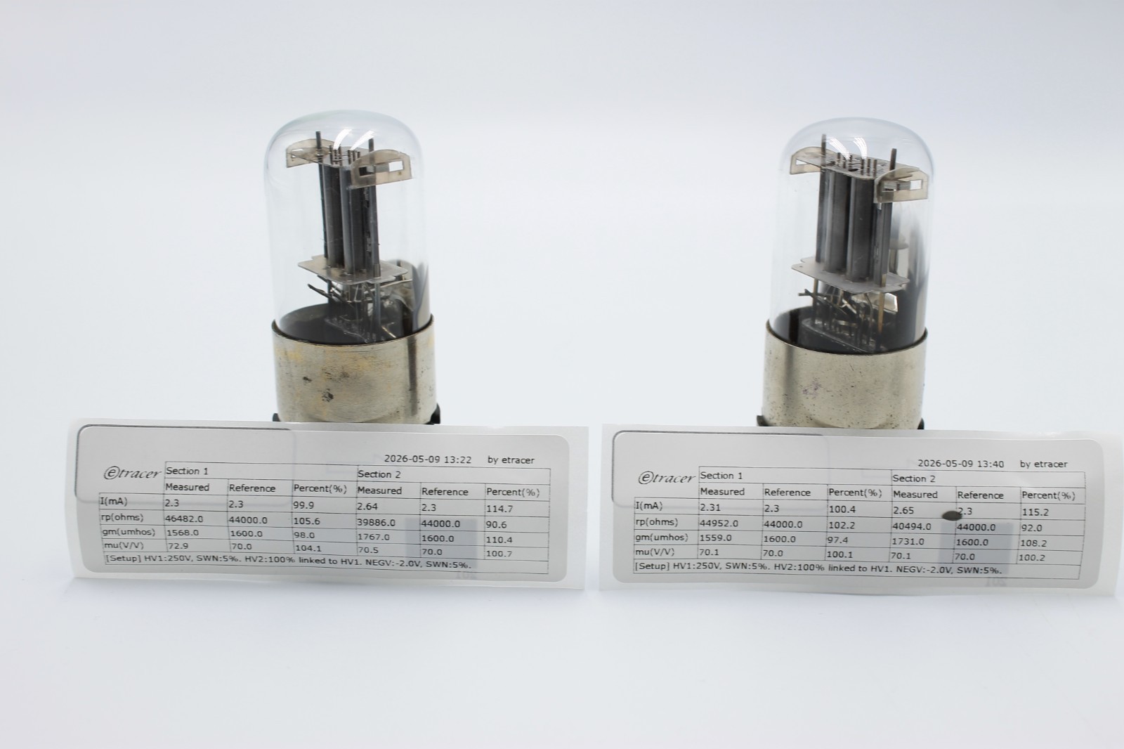 Matched Quad 6N9S / 6SL7 / 1579 / ECC35. MELZ. Metal Base. Etracer Tested.