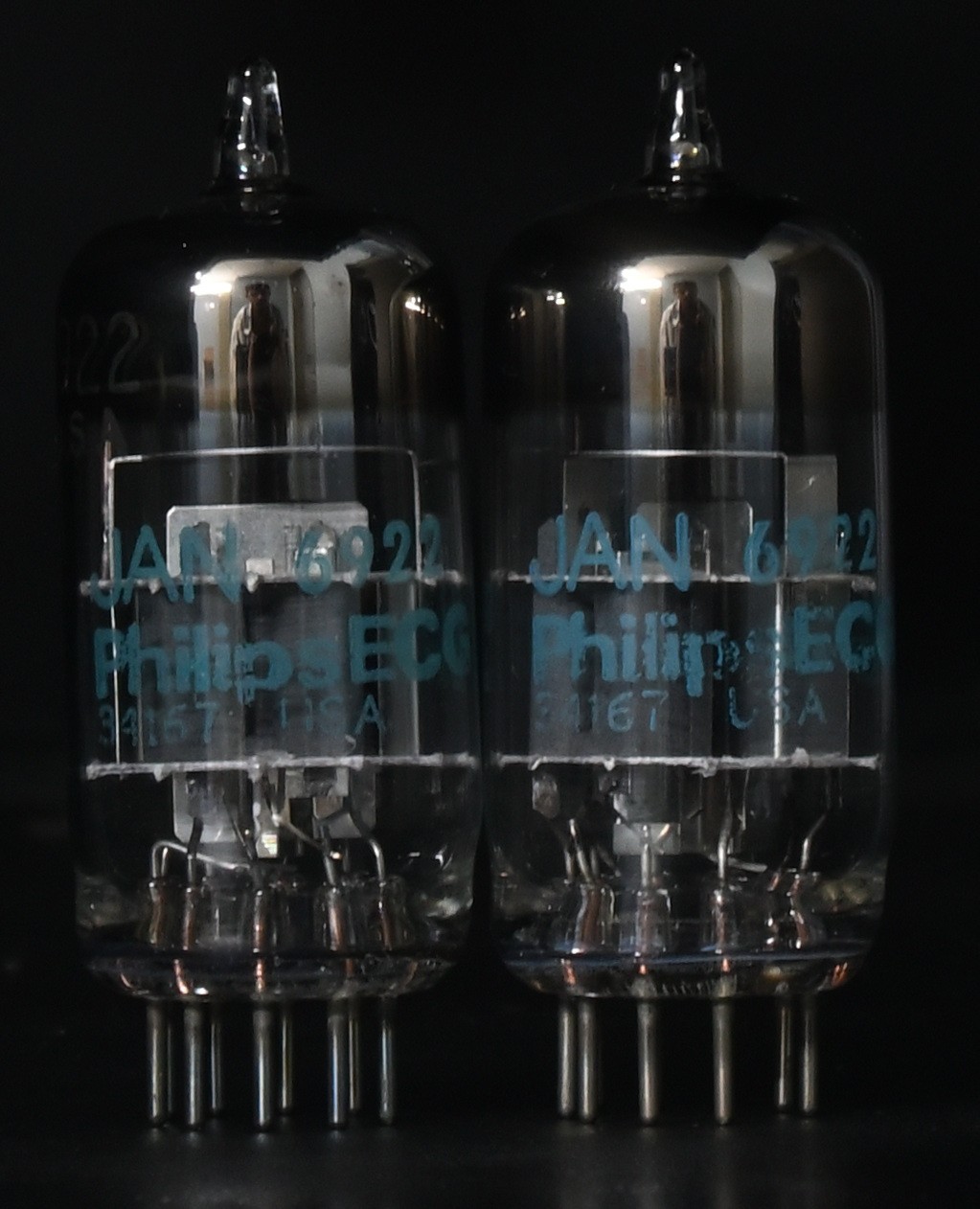 2x 1980’s Philips JAN 6922/E88CC Military Grade USA Made Amplitrex Tested Tube