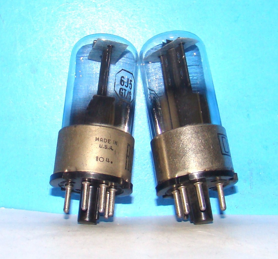 6J5GT 2 radio RCA audio vintage amplifier vacuum tubes valve tested 6J5G 6J5