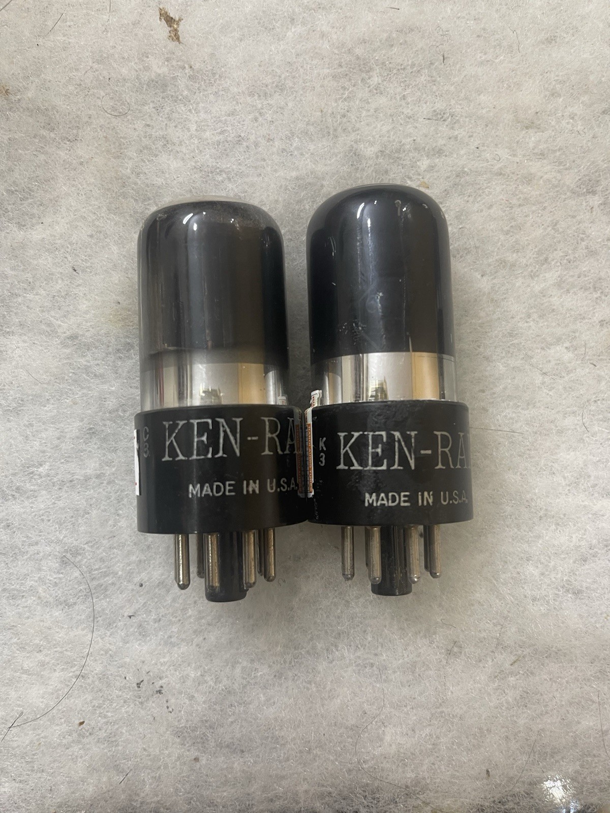 Kenrad 6SN7 6SN7GT 5692 VT-231 Black Glass NOS Tested Matched Pair Rare