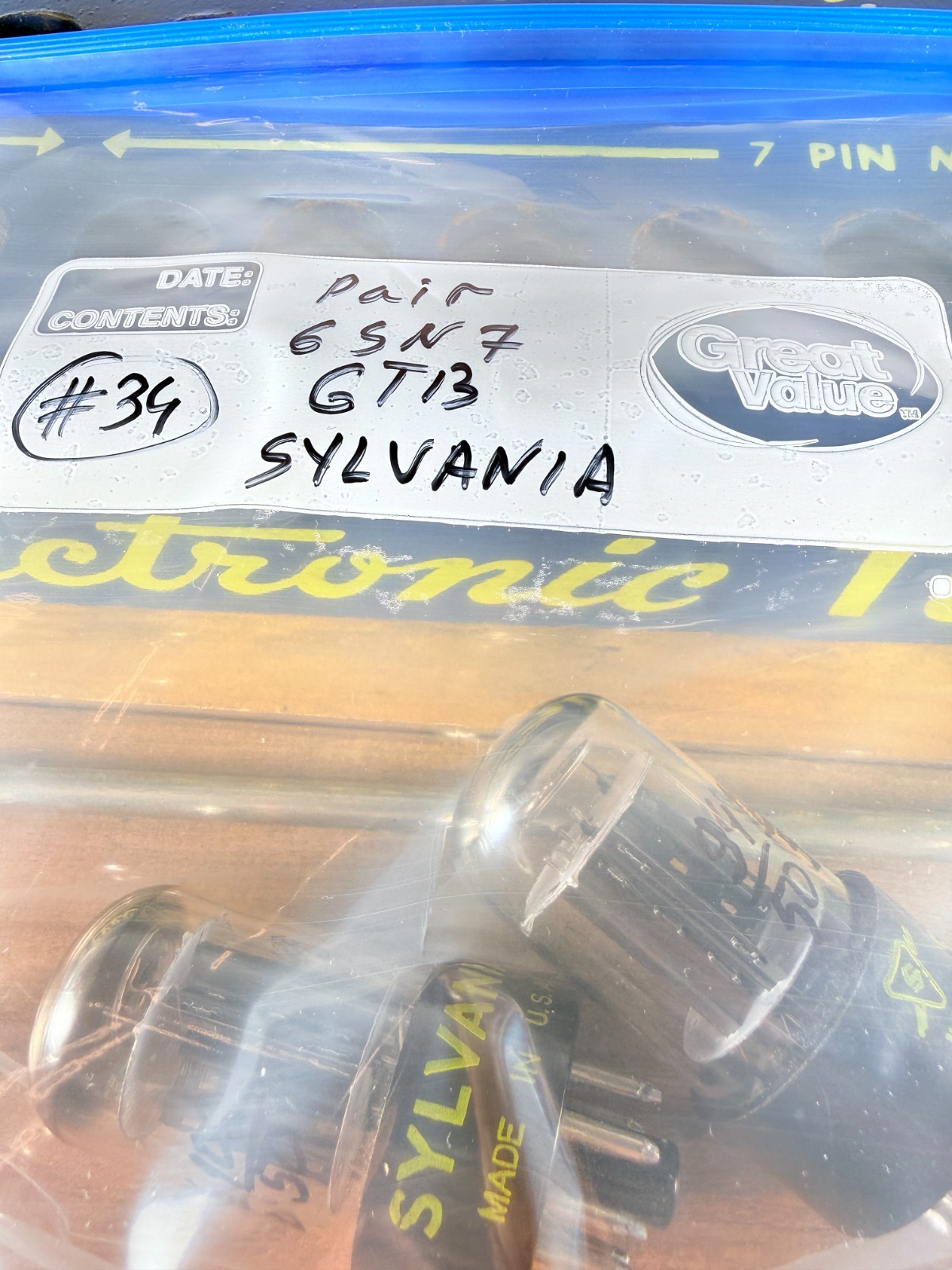 Matched Pair Sylvania 6SN7GTB Black Plate Dome Tested Like NOS Balanced Tube