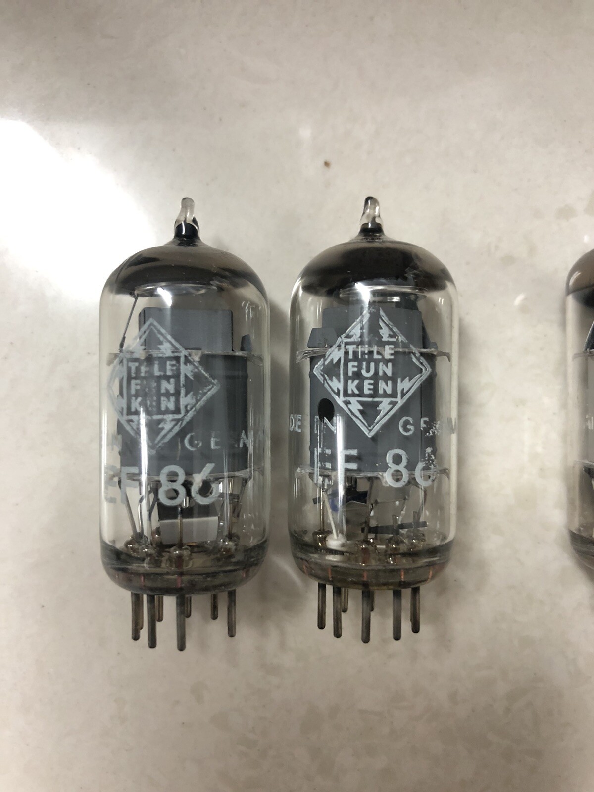 Telefunken EF86 EF806S 6267 Ribbed Plate Round Top NOS NIB Matched Pair
