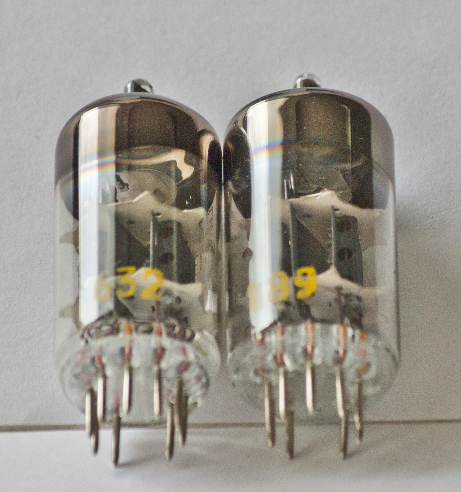 FUNKWERK ERFURT ECC85 6AQ8 NOS MATCHED PAIR FOIL GETTER GERMAN TUBES 1958 EAR AM