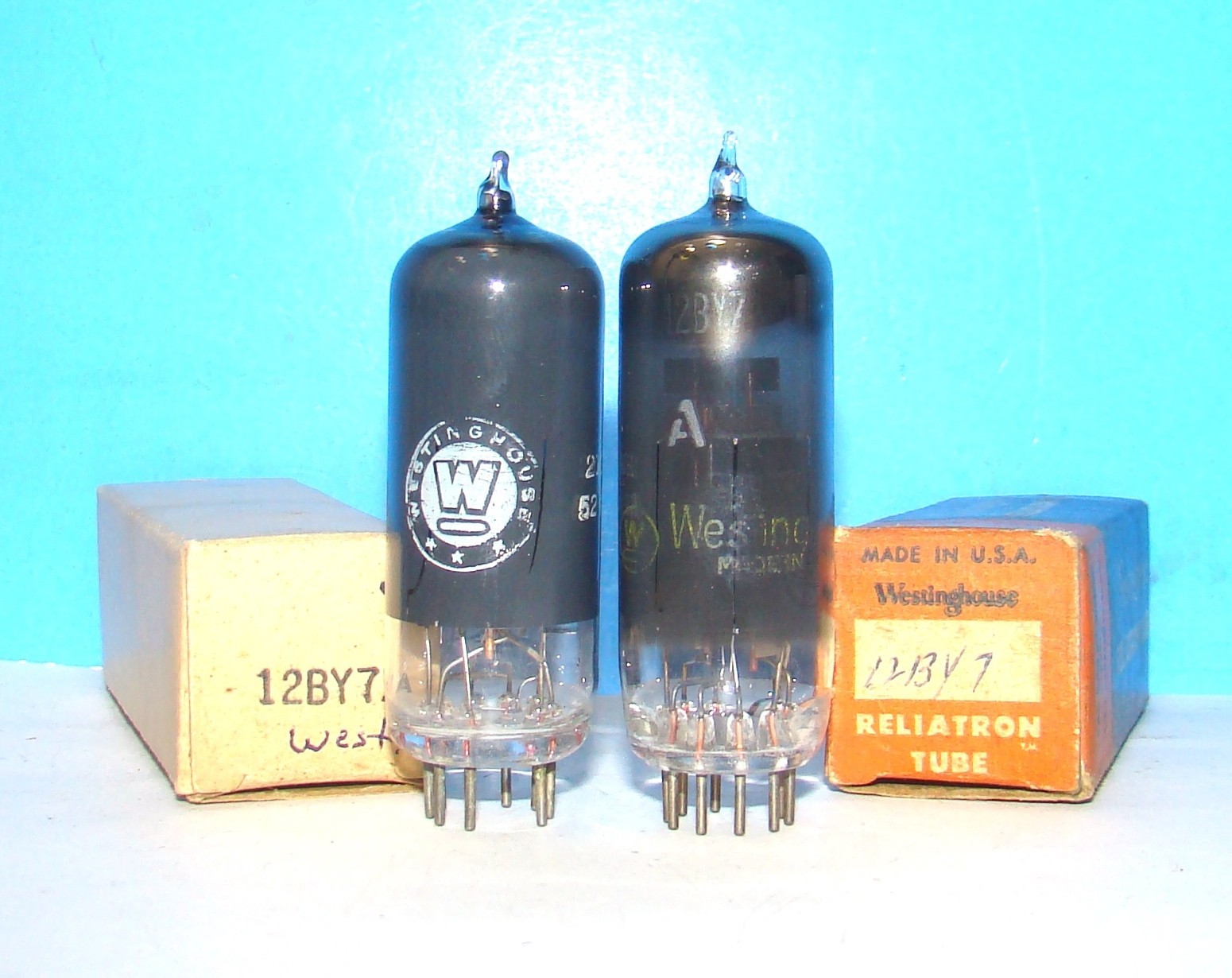 12BY7 NOS Westinghouse radio amplifier audio vacuum tubes 2 valves tested 12BY7A