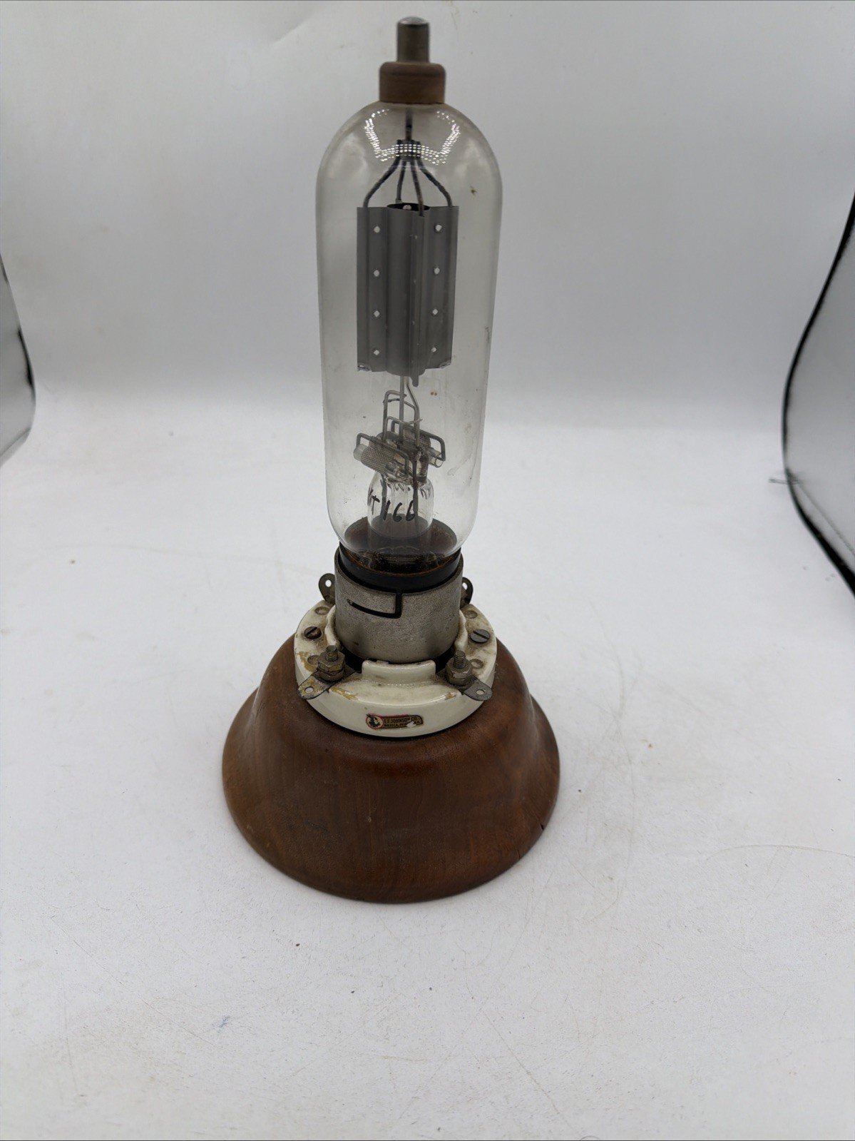 EF Johnson 211 4Pin Tube Socket On A Custom Wood Base With Tube