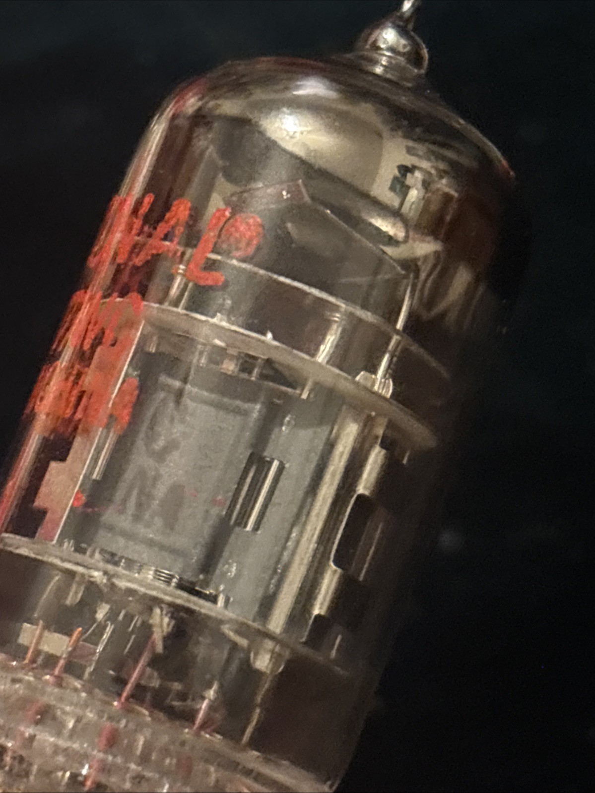 3 Matched Vintage National Electronics 12AT7WC Top Dimple Foil Tested Tubes
