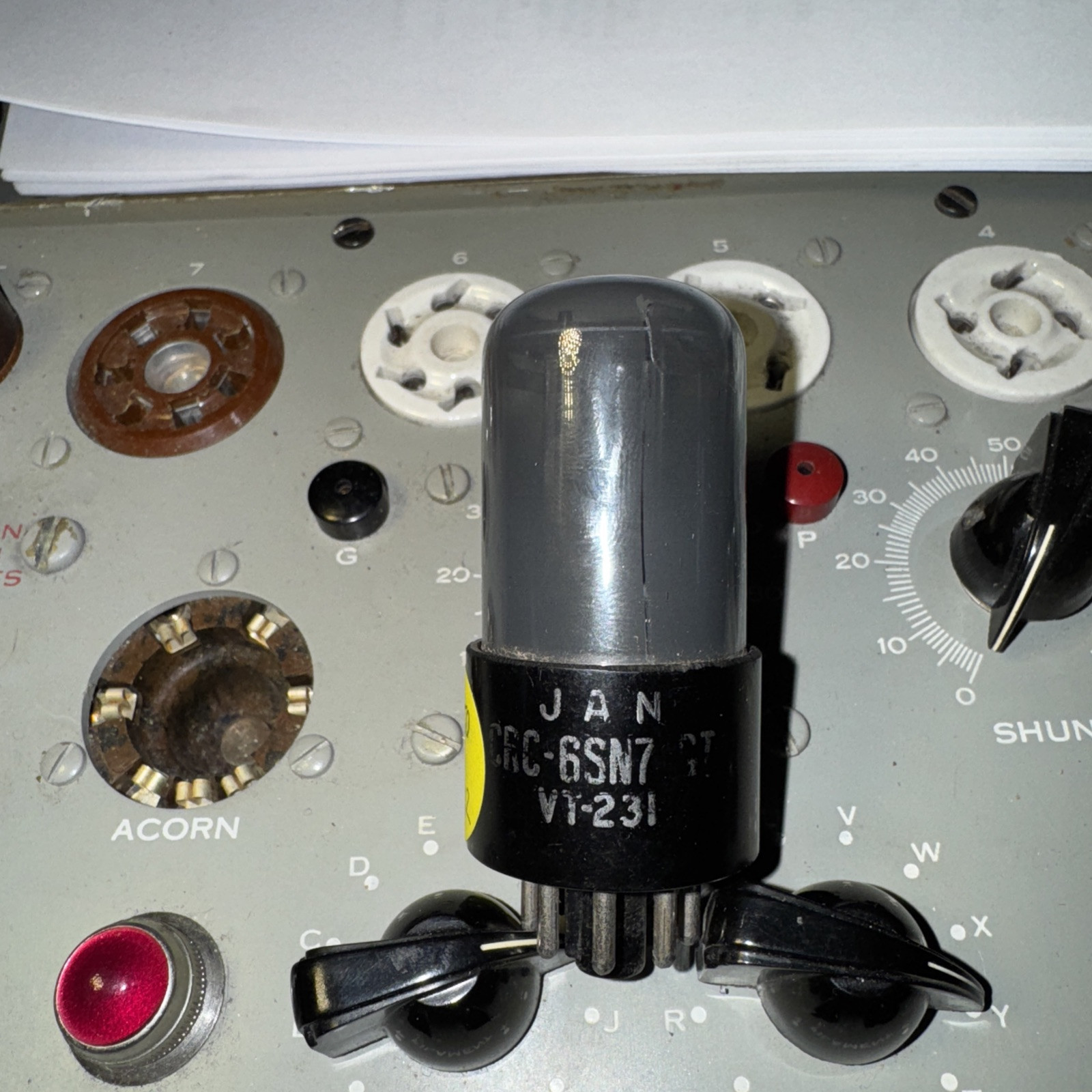 1 x Used JAN 6SN7 GT VT-231 RCA Dark Glass Tube – Tested