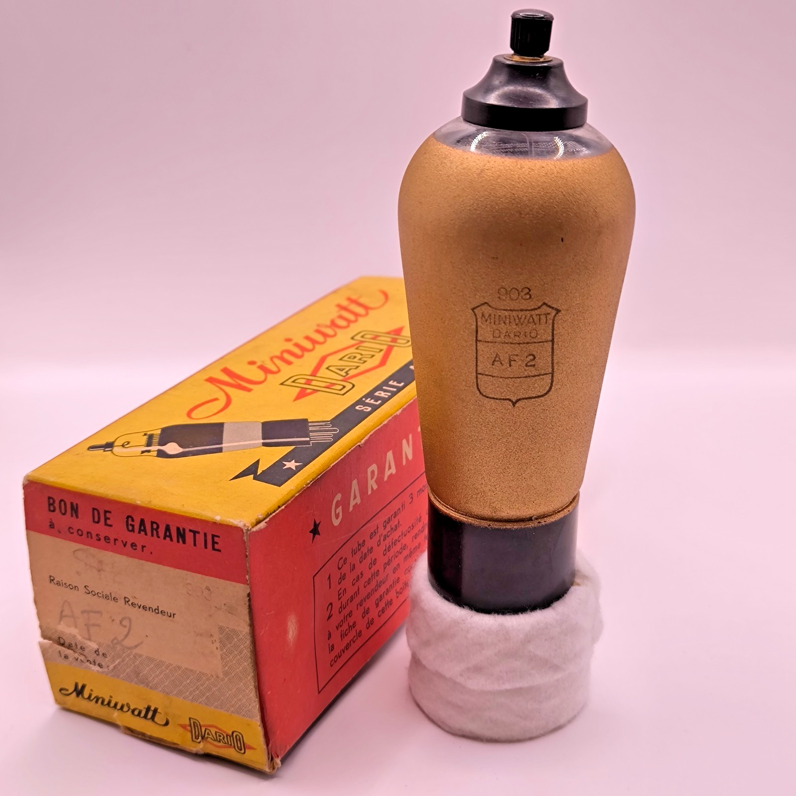Miniwatt Dario AF2 TF2 VAF2 4A11 tube, NOS NIB, mesh plate, vacuum pentode