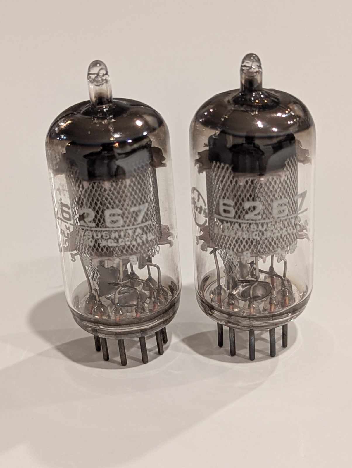 Matched Pair NOS Matsushita 6267 / EF86 Vacuum Tubes Philips Machined