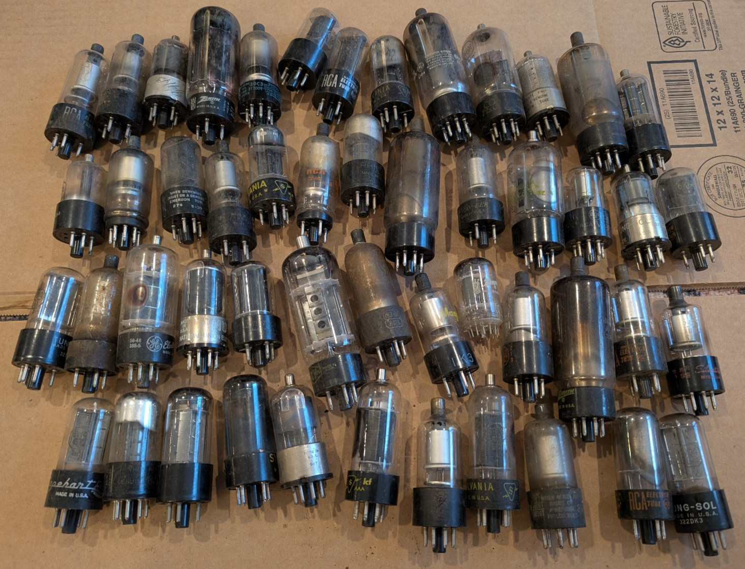 Lot of 50 Vintage Octal Vacuum Tubes Mixed Radio TV Untested Parts Repair 7
