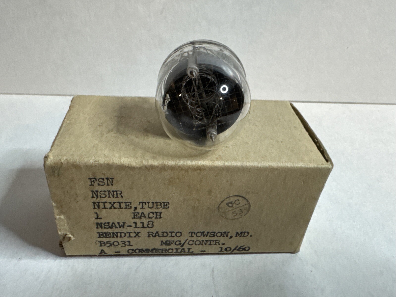 1- Burroughs B5031 B-5031 Nixie Tube Numerical 1960 Bendix