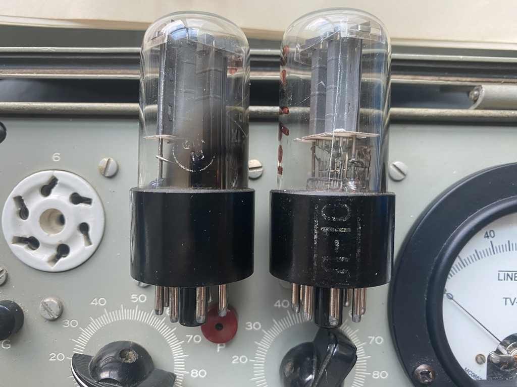 Rare Platinum Matched Pair 56 Early Foton Military 6N8S/6SN7 Tubes, TV-7 tested