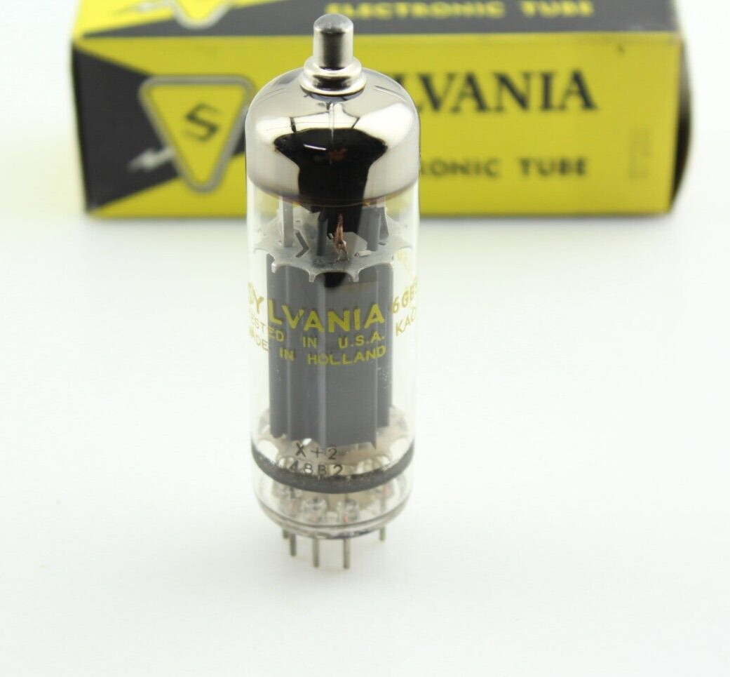New Qty 1 SYLVANIA 6GB5 EL500 Grey Plates Heerlen NL Holland NOS Vacuum Tube