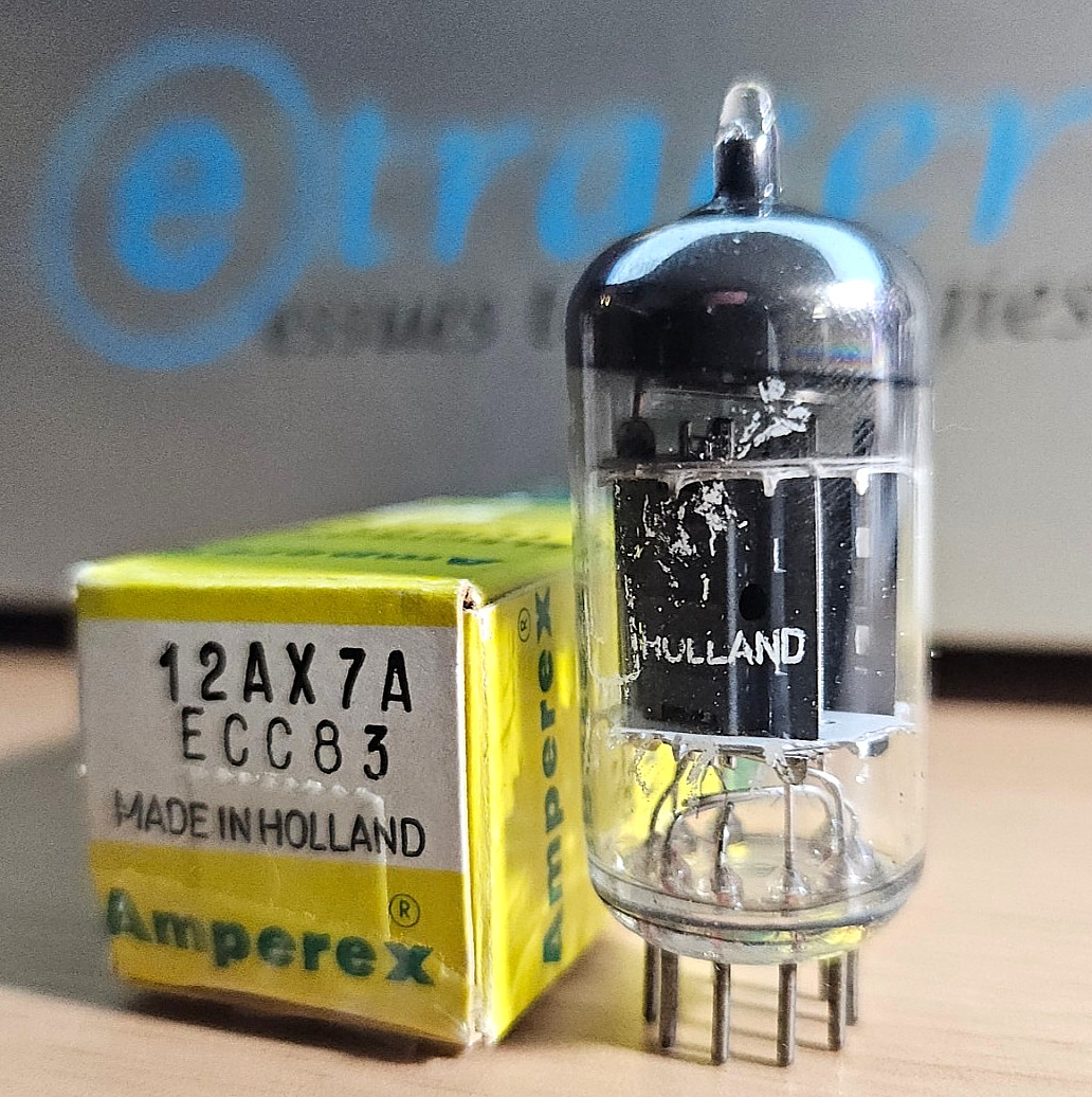 AMPEREX BUGLE BOY 12AX7 ECC83 VINTAGE AUDIO TUBE HOLLAND NOS NIB (#45) *eTRACER*