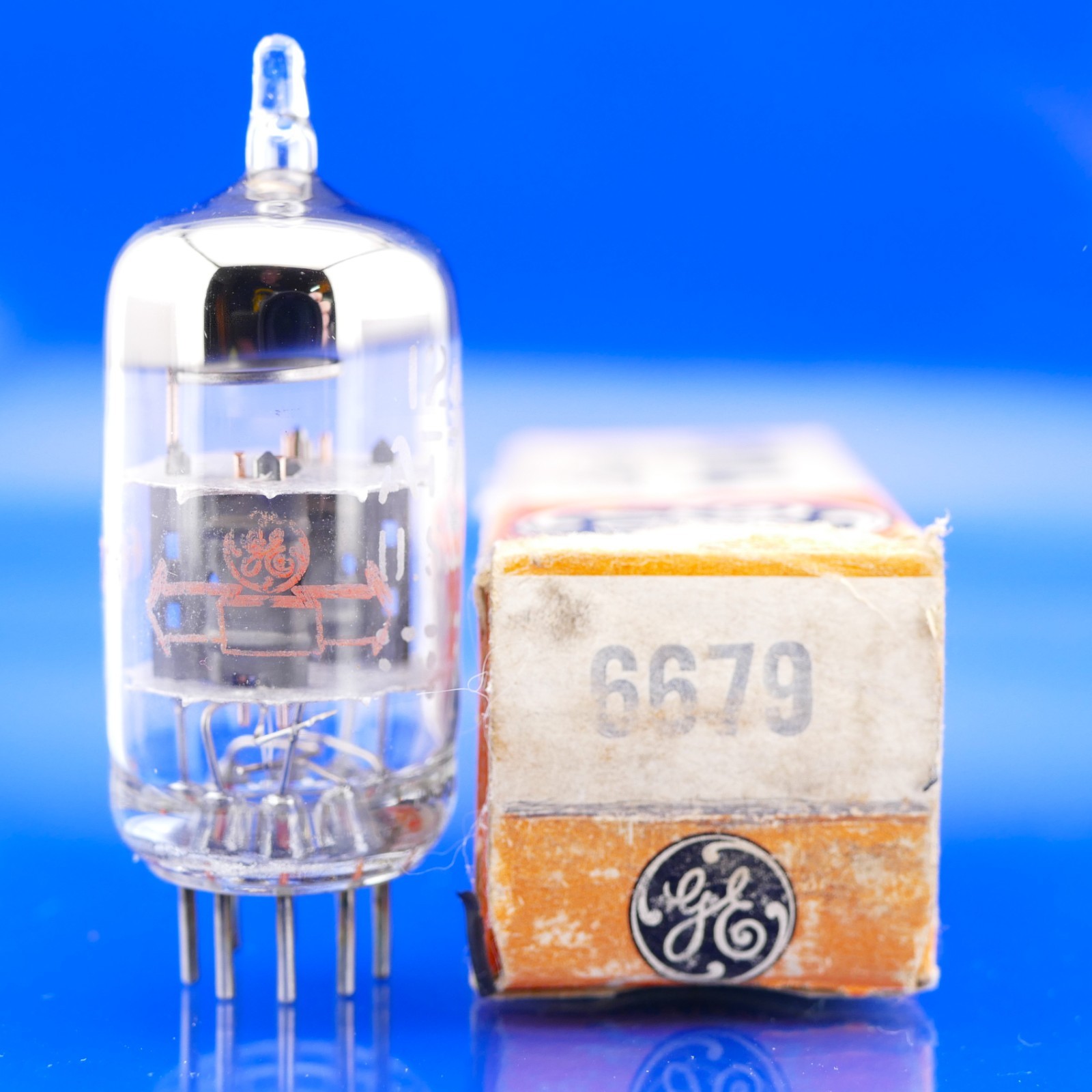 One GE 6679 12AT7 Tube NOS Grey Plates GM[%]: 106/102 AMPLITREX