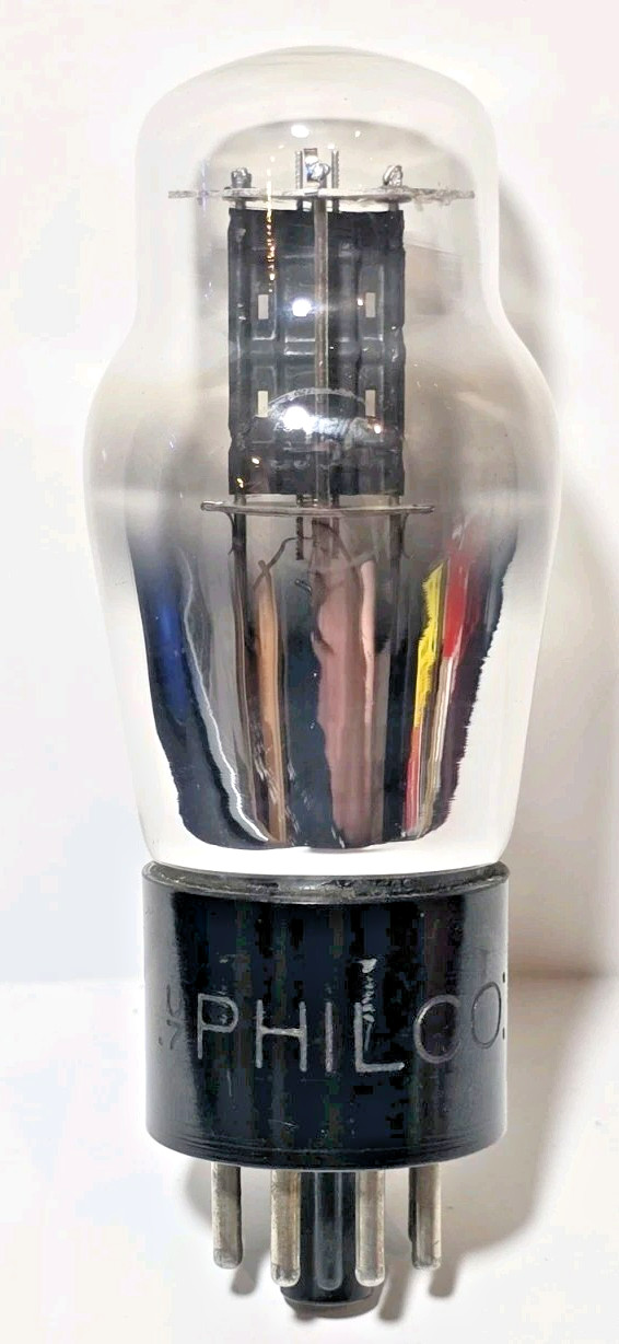 1 Philco Engraved 6J5G Black Plate Vacuum Tube Tested NOS On Calibrated TV 7