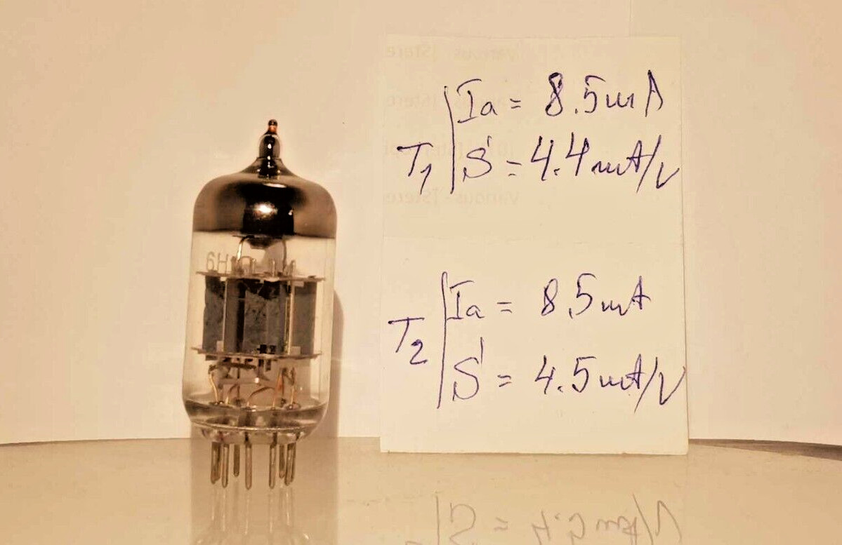 1 x STRONG 6N1P-Vi TESTED RED-TIP Military Tube 6Н1П ~E88CC 6N1P 1974y NEW