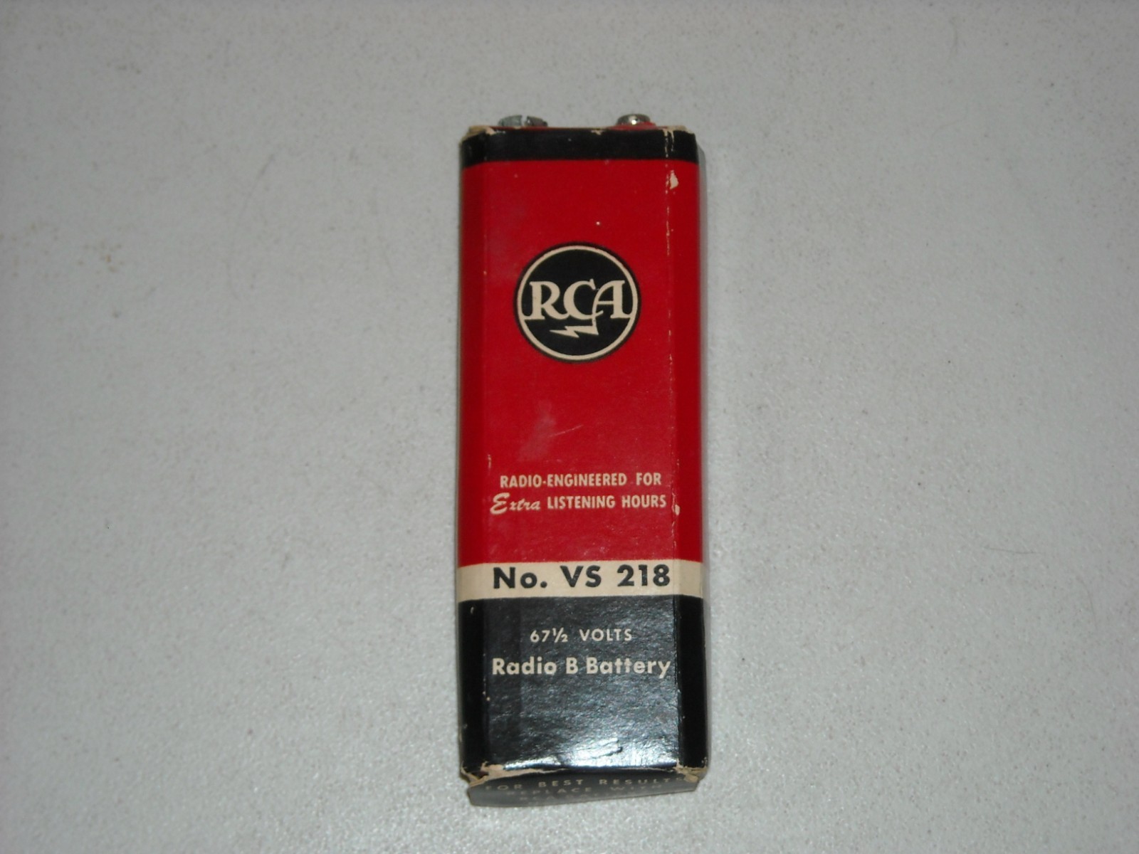 Vintage RCA Radio B Battery No. VS 218 67 1/2 Volts FOR DISPLAY ONLY