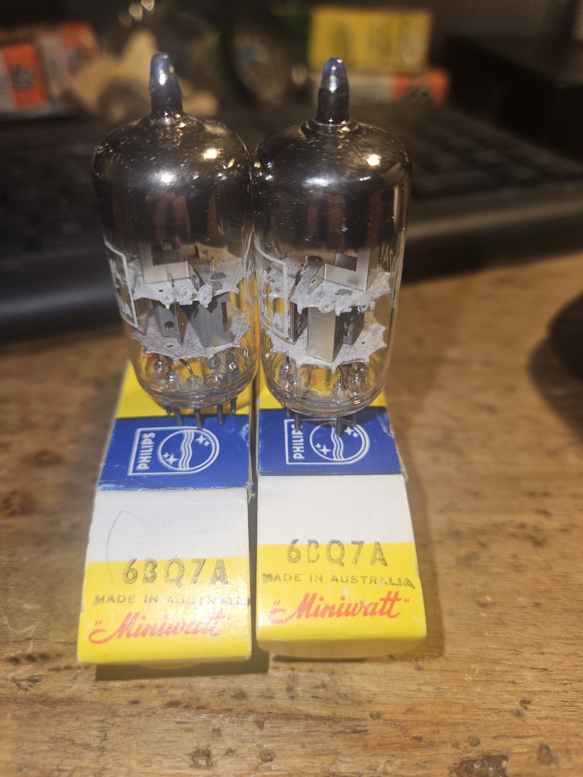 2 VINTAGE NOS PHILIPS 6BQ7A MINIWATT VACUUM TUBES MATCHING CD PRE AMP AUSTRALIA