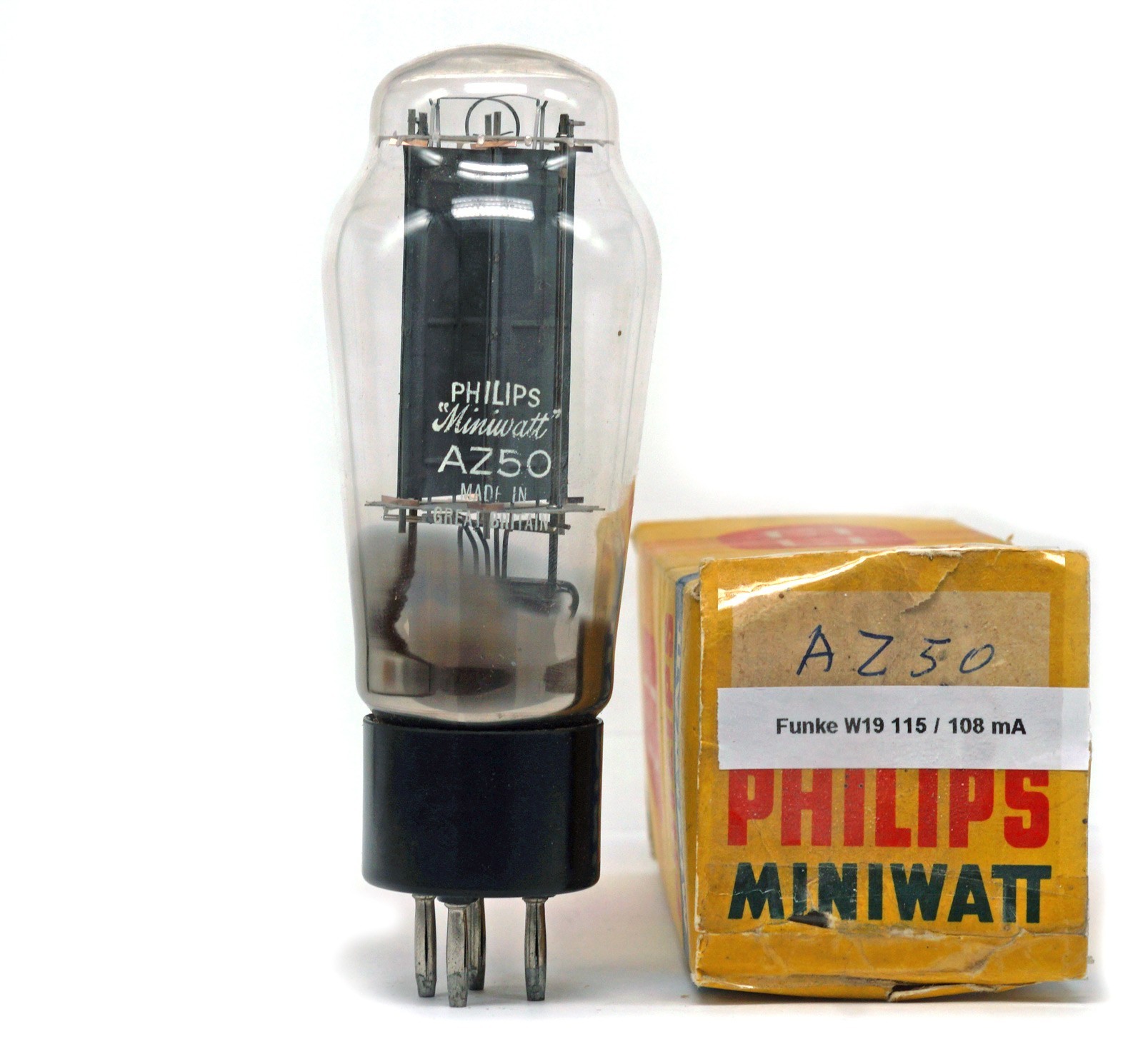 AZ50 PHILIPS NOS BRITISH Tube TESTED FUNKE W19 Röhre Valvola Valve 진공관 真空管 电子管