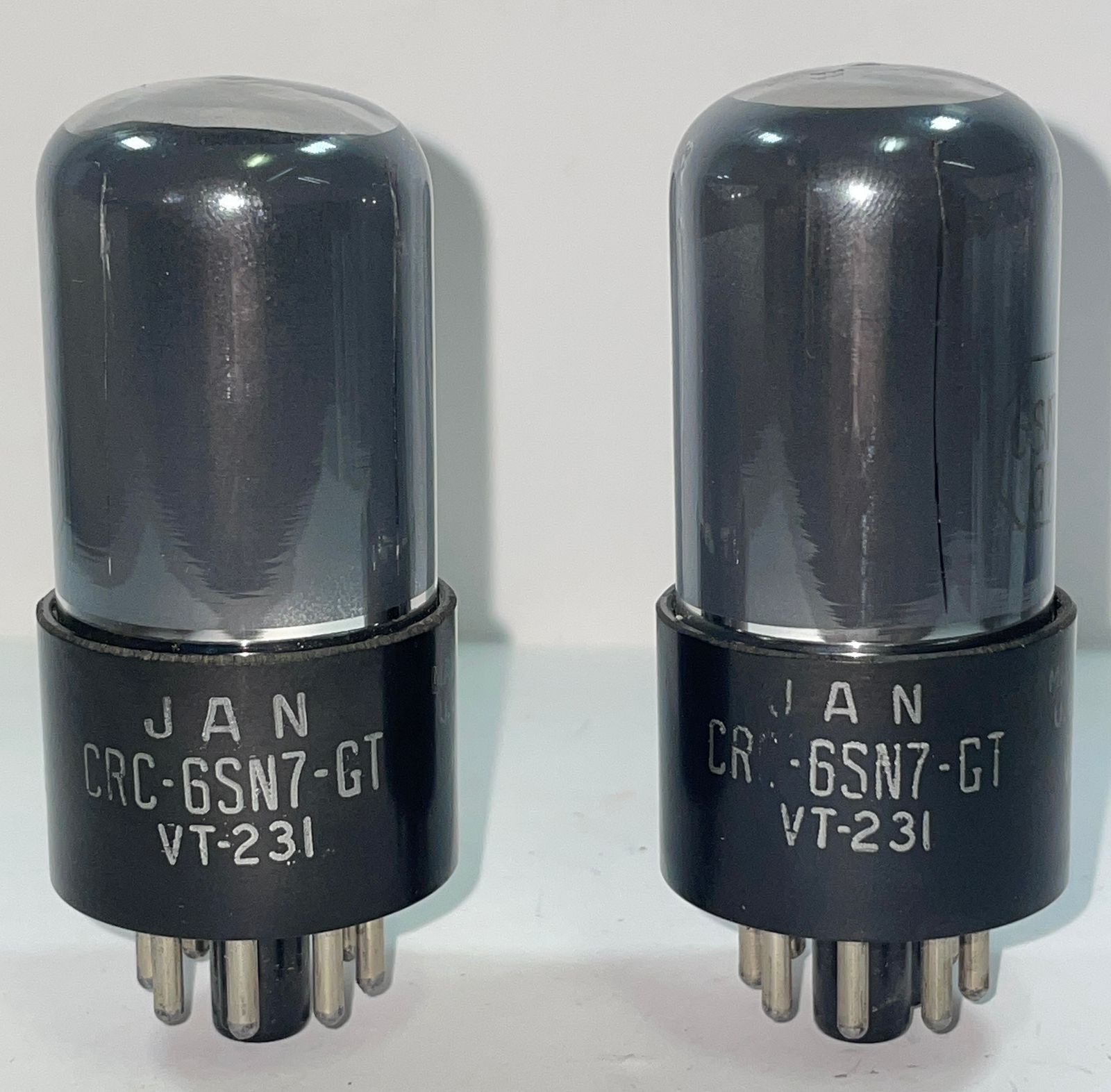 2x 6SN7 GT RCA VT231 Smoked, staggered.NOS 50,s VT-231 Code CRC military WWII