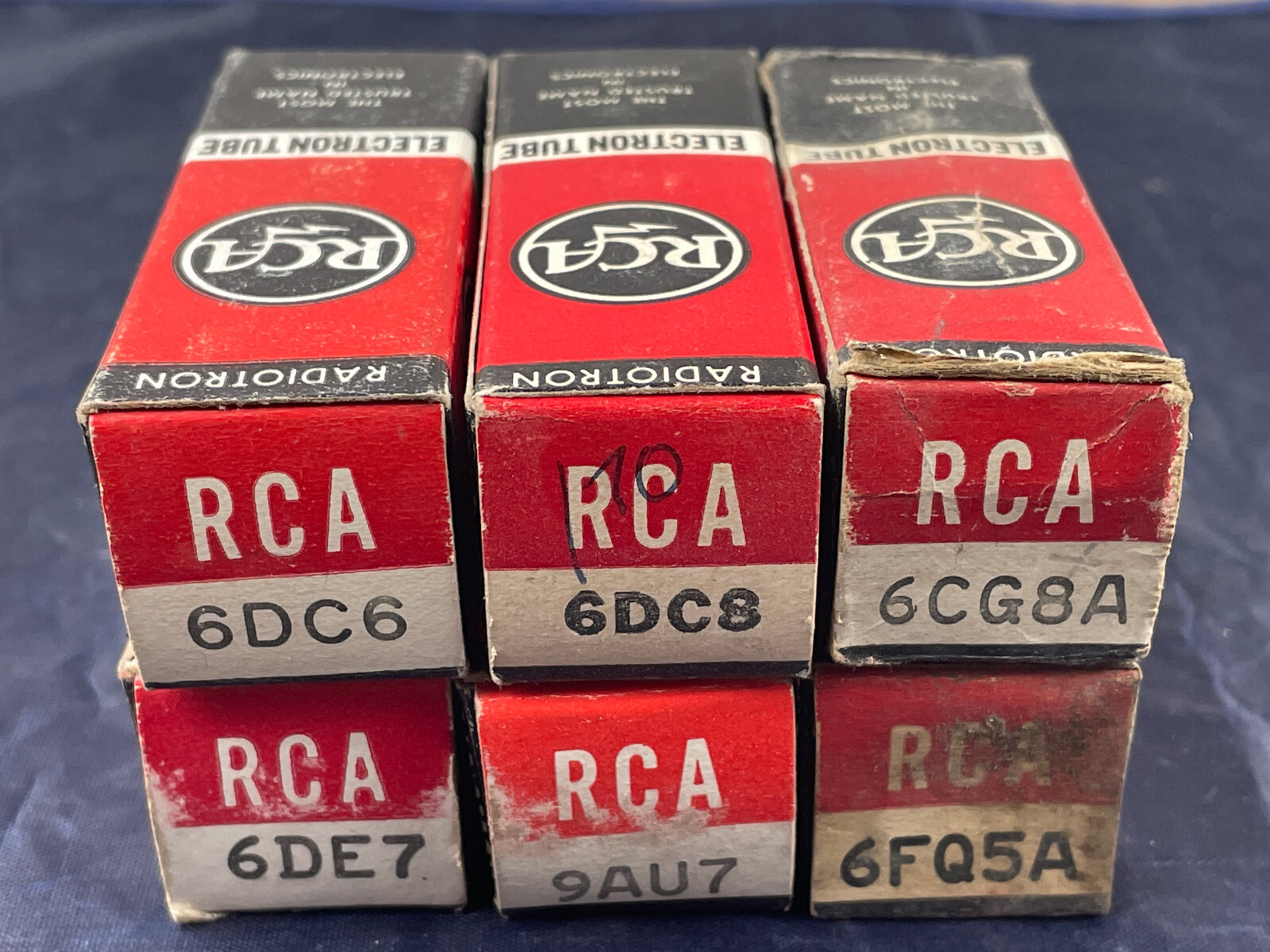 Vacuum Tubes RCA Collection Lot 6: 6dc6 rca 6dc8 6cg8a 6DE7 9AU7 6Fq5A Set #15
