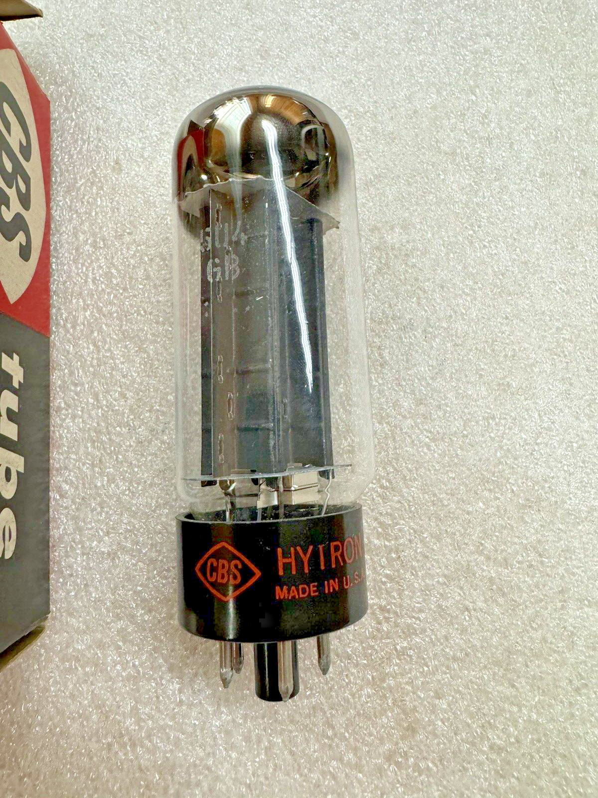 CBS-Hytron 5U4GB EX Extra Tall Glass Rectifier Tube NOS NIB