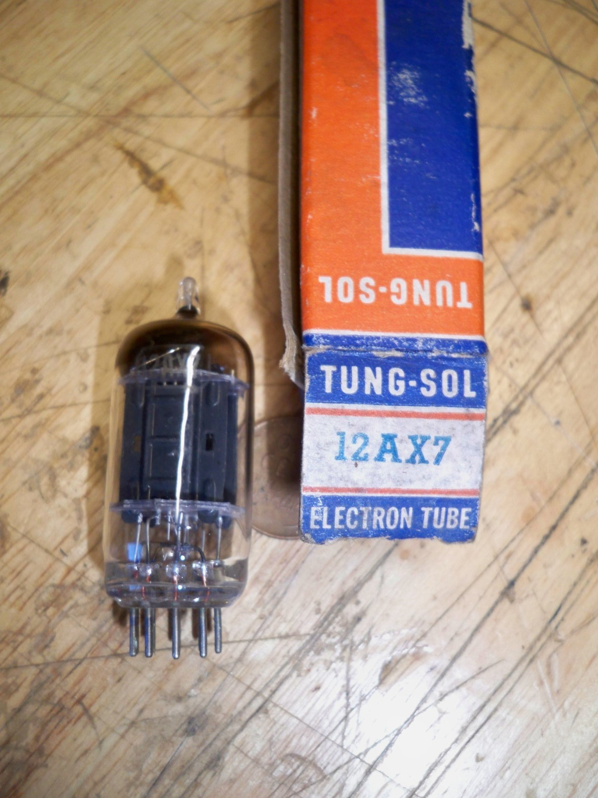 Vintage Tung-Sol 12AX7 Black Plate Used Tube