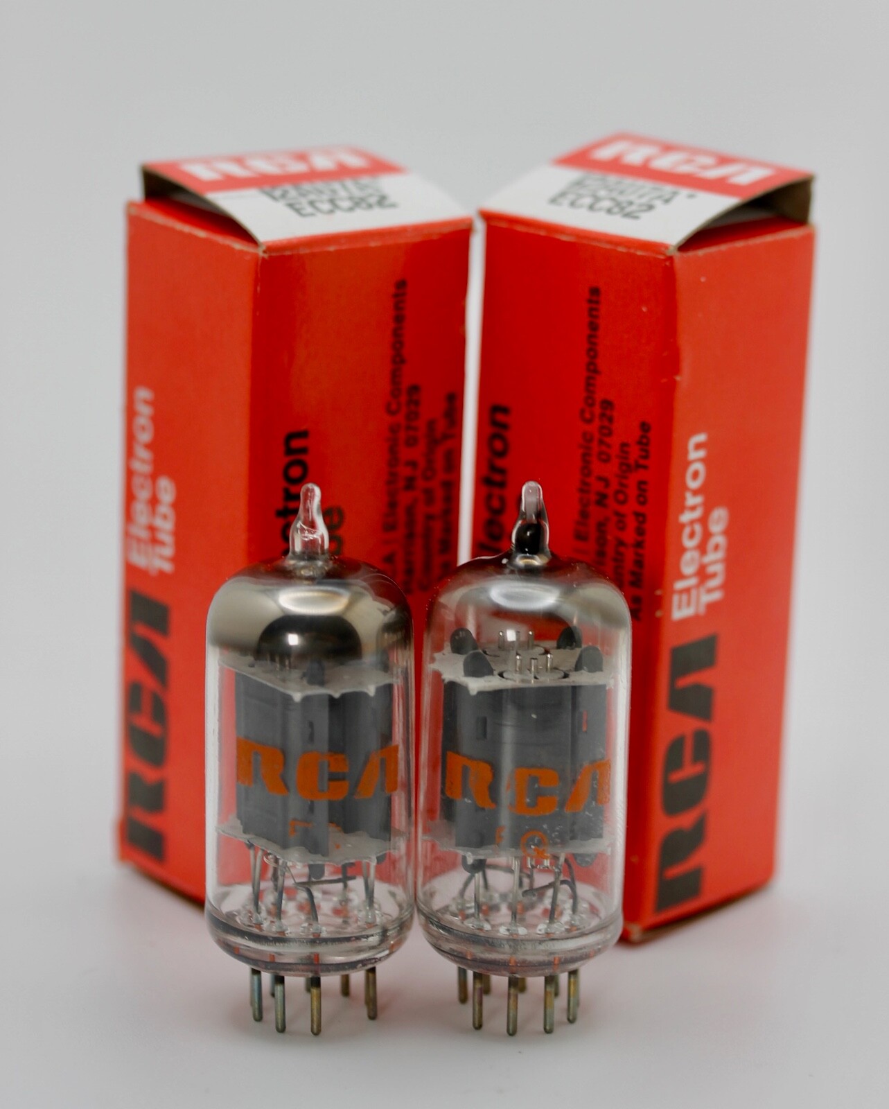 NOS RCA USA 12AU7A ECC82 MATCHED PAIR LONG-PLATE PLATINUM QUALITY TEST 2 TUBES