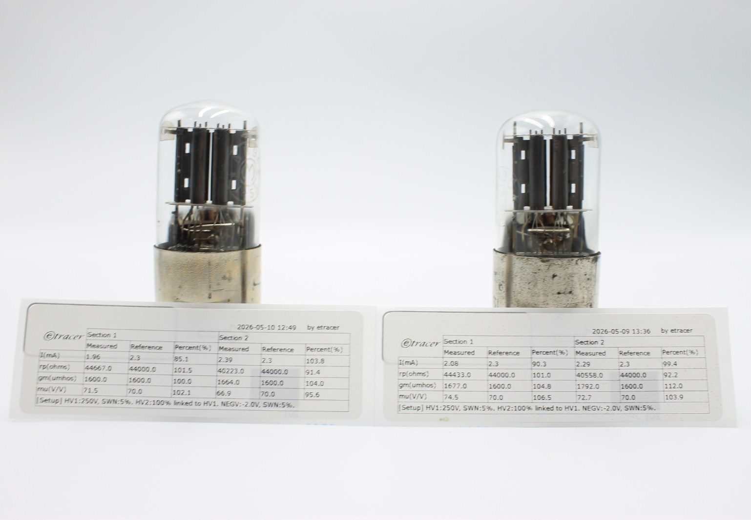 2 PCS 6N9S / 1579 / 6SL7 / ECC35. Dual Triode. MELZ. Metal Base. Etracer Tested