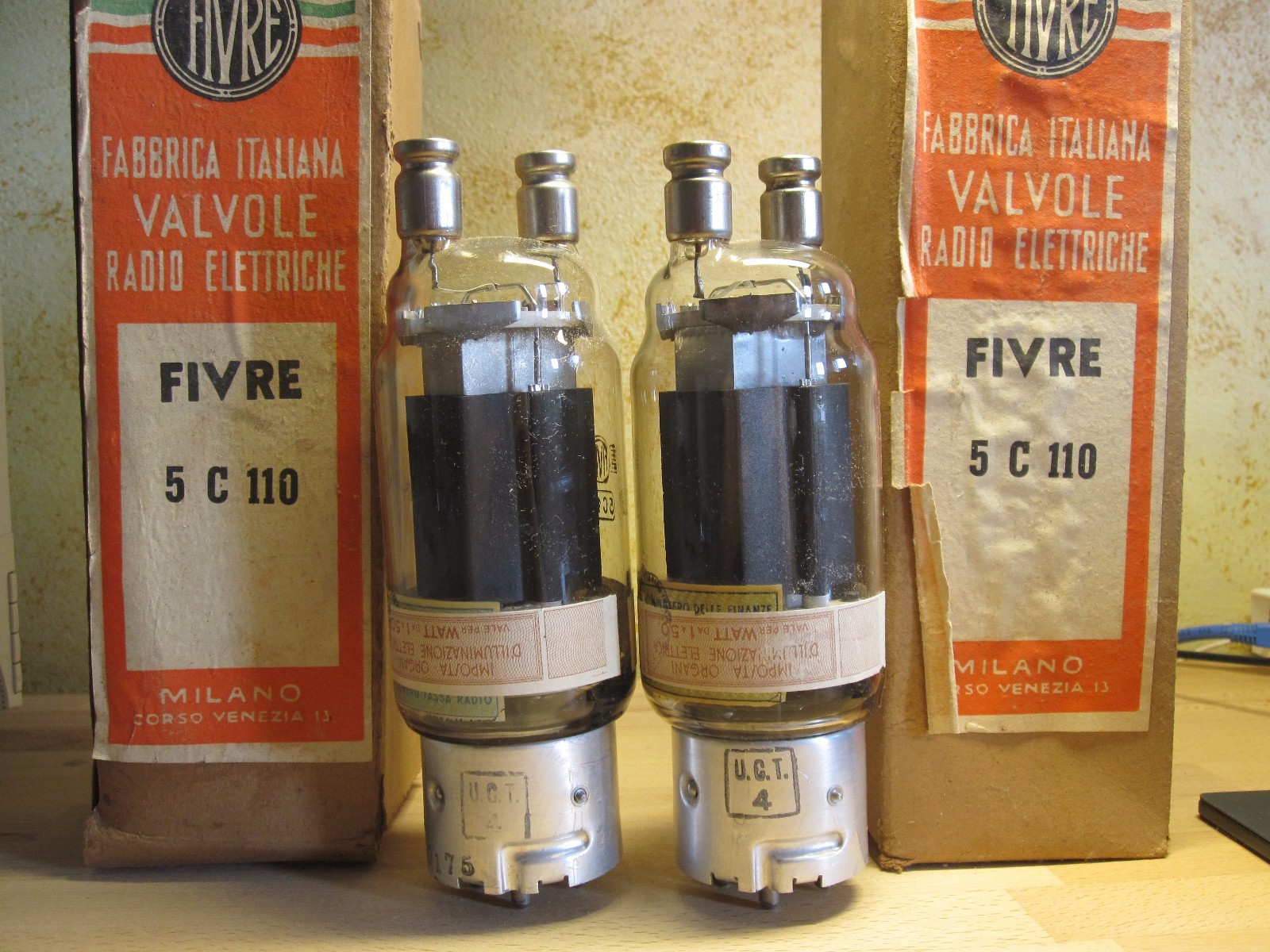 5C110 tube Matched pair Fivre nos nib metal base power amplifier 211 vt4c rs237
