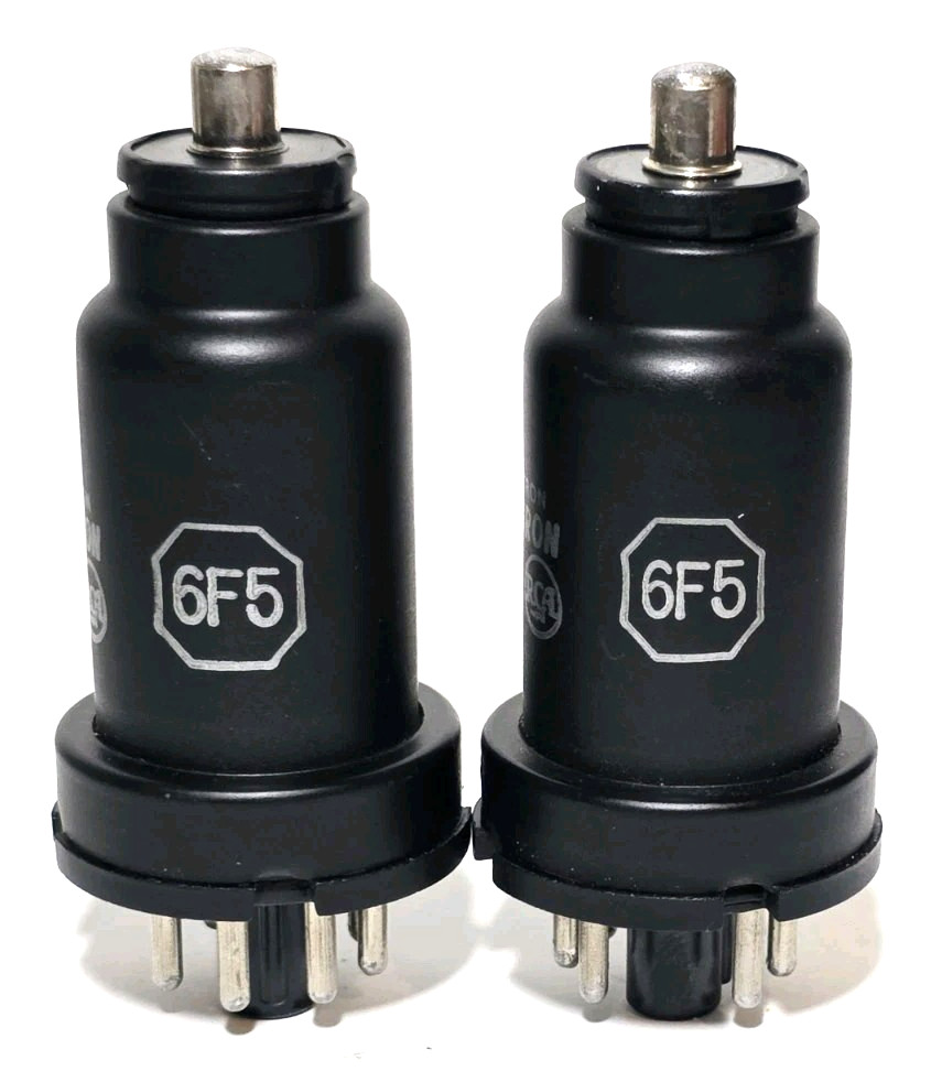 Date Matched Pair RCA 6F5 Metal Vacuum Tubes Tested NOS On Calibrated Hickok