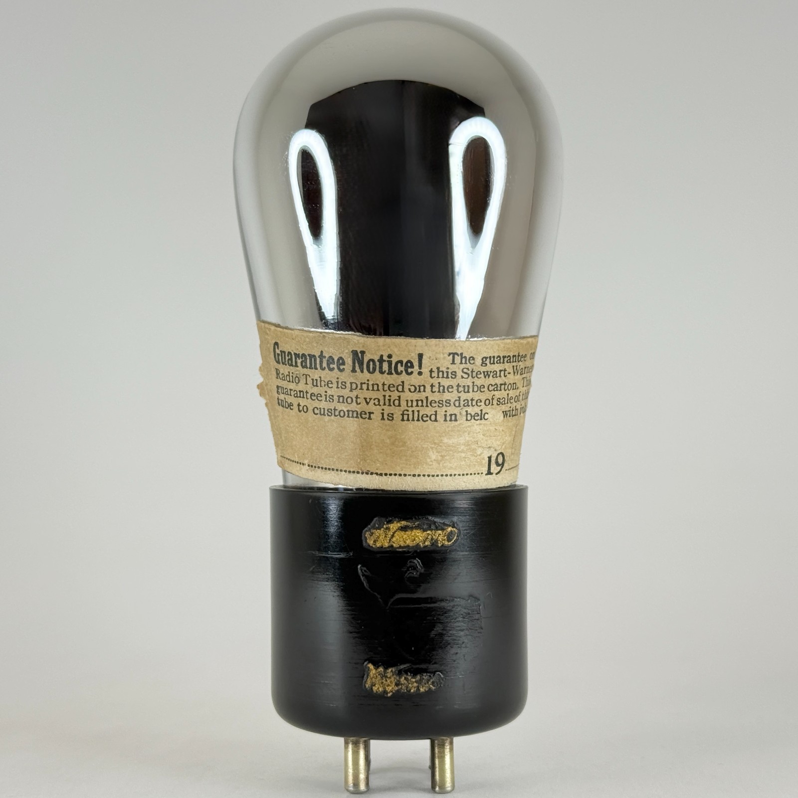(1) Tested Stewart Warner UV 201A Tube Type 01A Tube Short Brass Pins Globe Tube