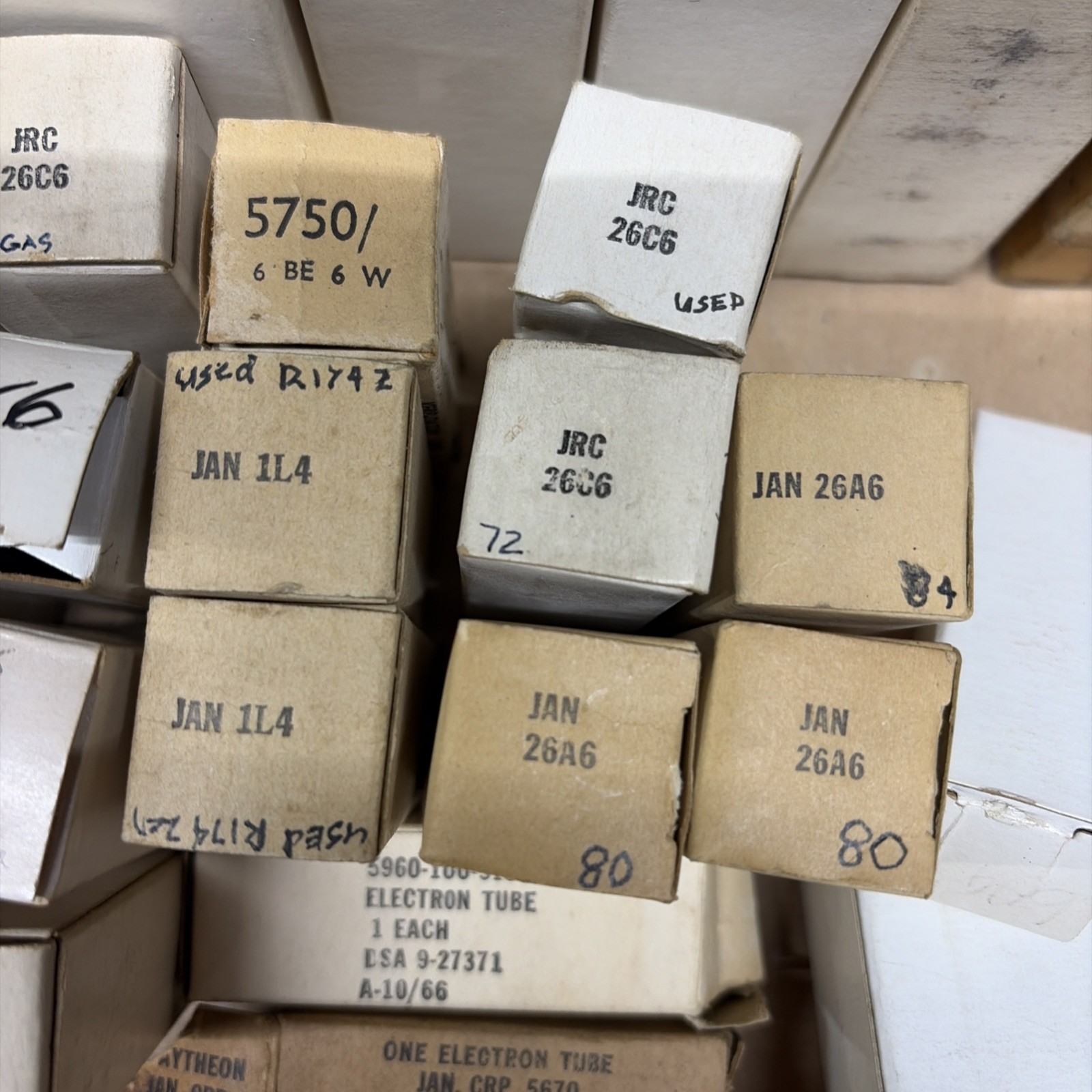 Random Group Of Vintage Electron Tubes Mix May Be Different Than Box