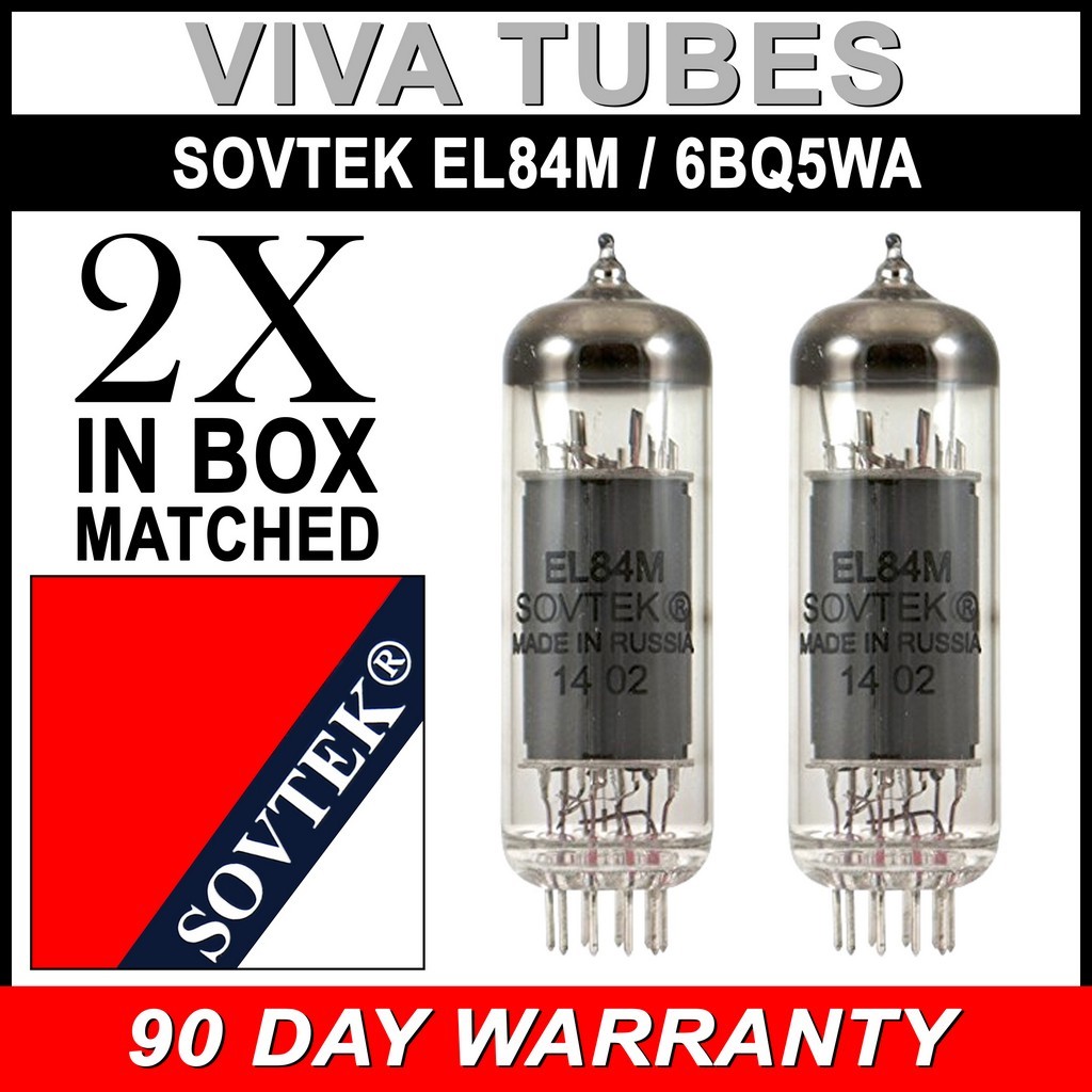 Brand New Current Matched Pair (2) Sovtek EL84M / 6BQ5WA = 7189 Tubes