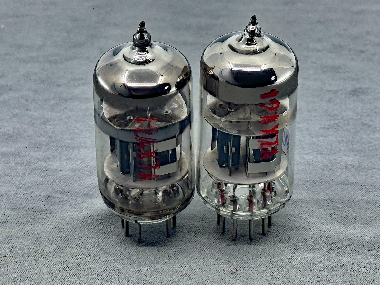 (2) Ruby 12AX7A ECC83 New Production Tubes Triple Mica Guitar Test NOS Amplitrex